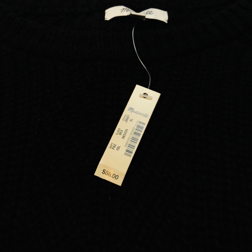 SOLD! NEW Madewell Balloon Sleeve Sweater Black XL - Picture 2 of 5